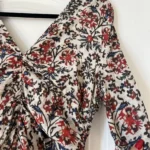 Thumbnail for Isabel Marrant size 40 white floral silk dress
