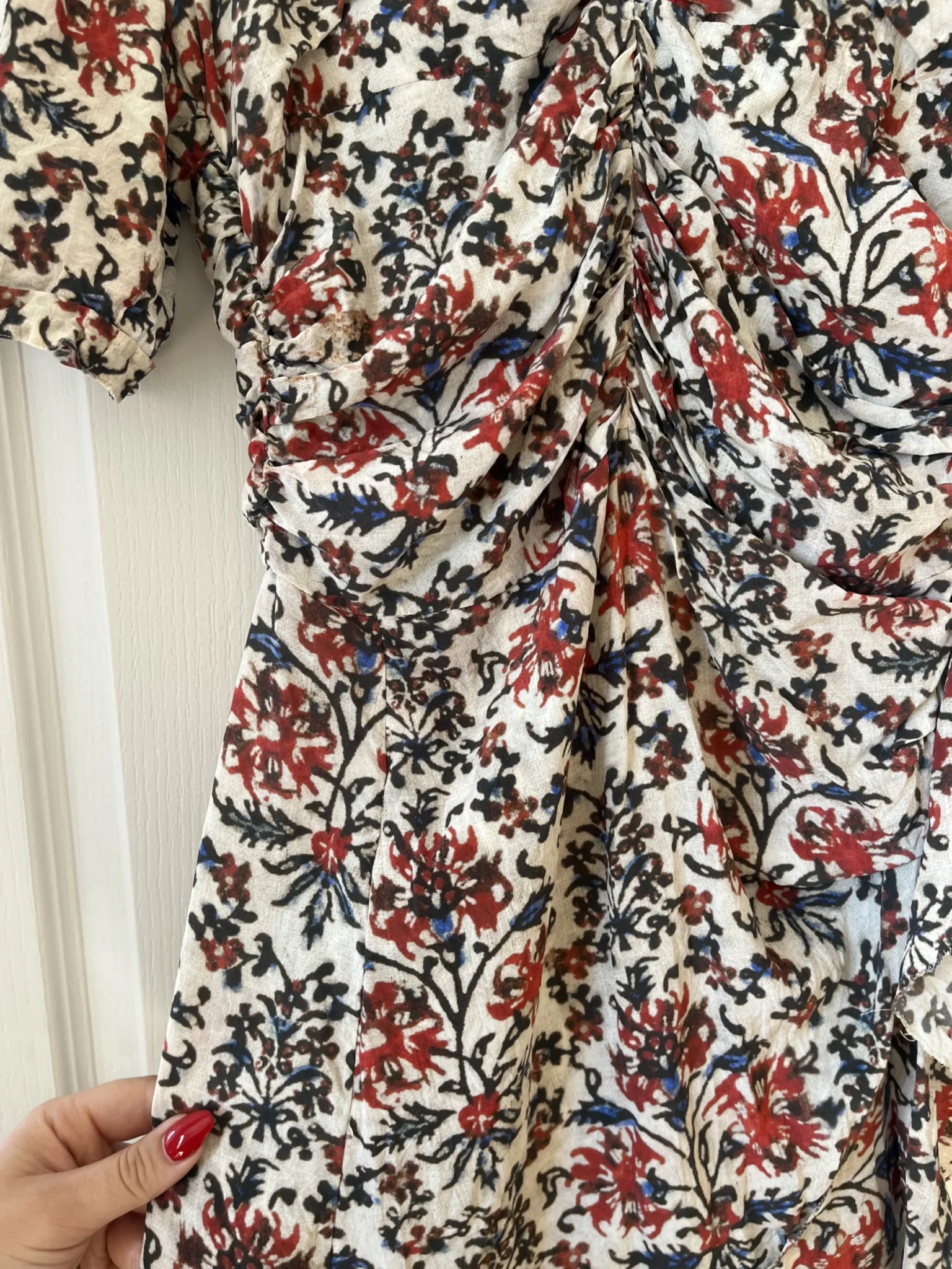 Image for Isabel Marrant size 40 white floral silk dress