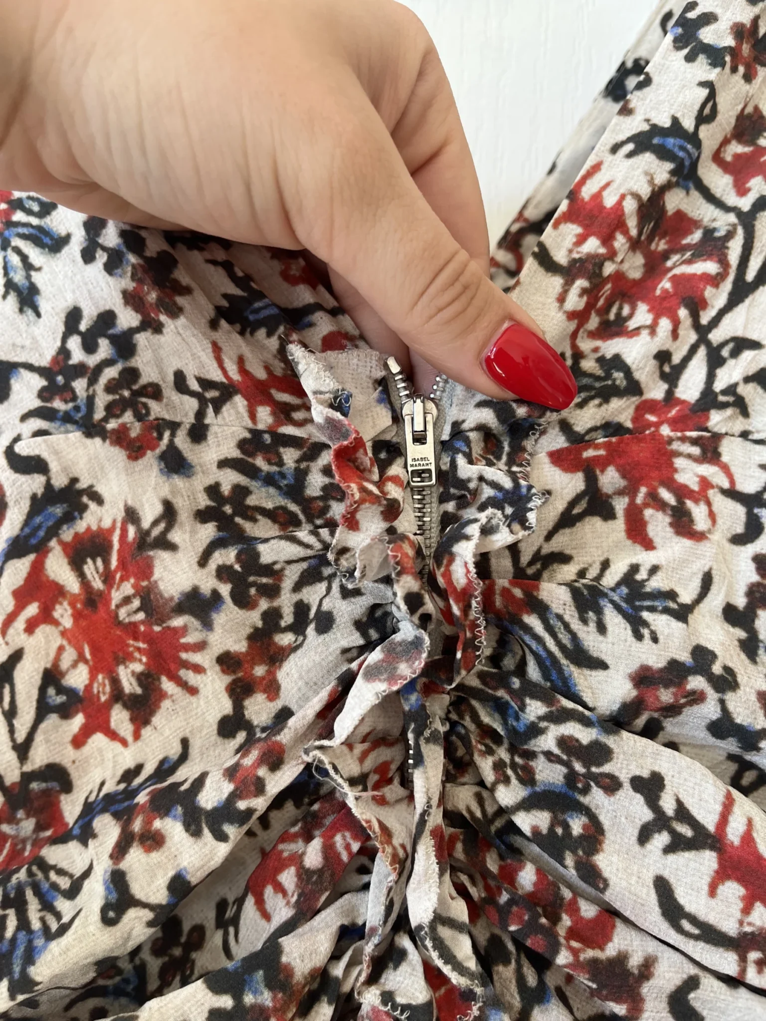 Image for Isabel Marrant size 40 white floral silk dress