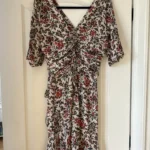 Thumbnail for Isabel Marrant size 40 white floral silk dress