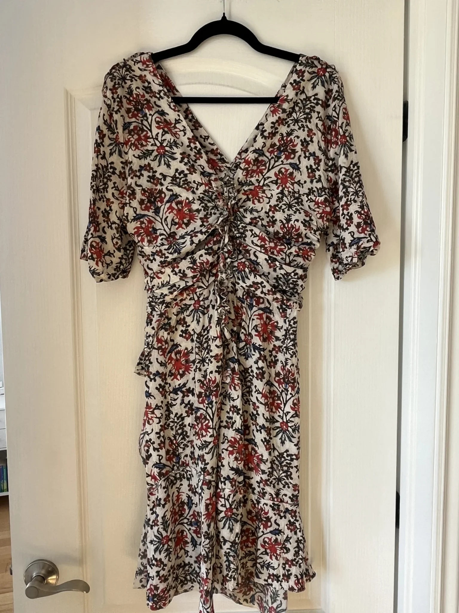 Image for Isabel Marrant size 40 white floral silk dress