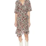 Thumbnail for Isabel Marrant size 40 white floral silk dress