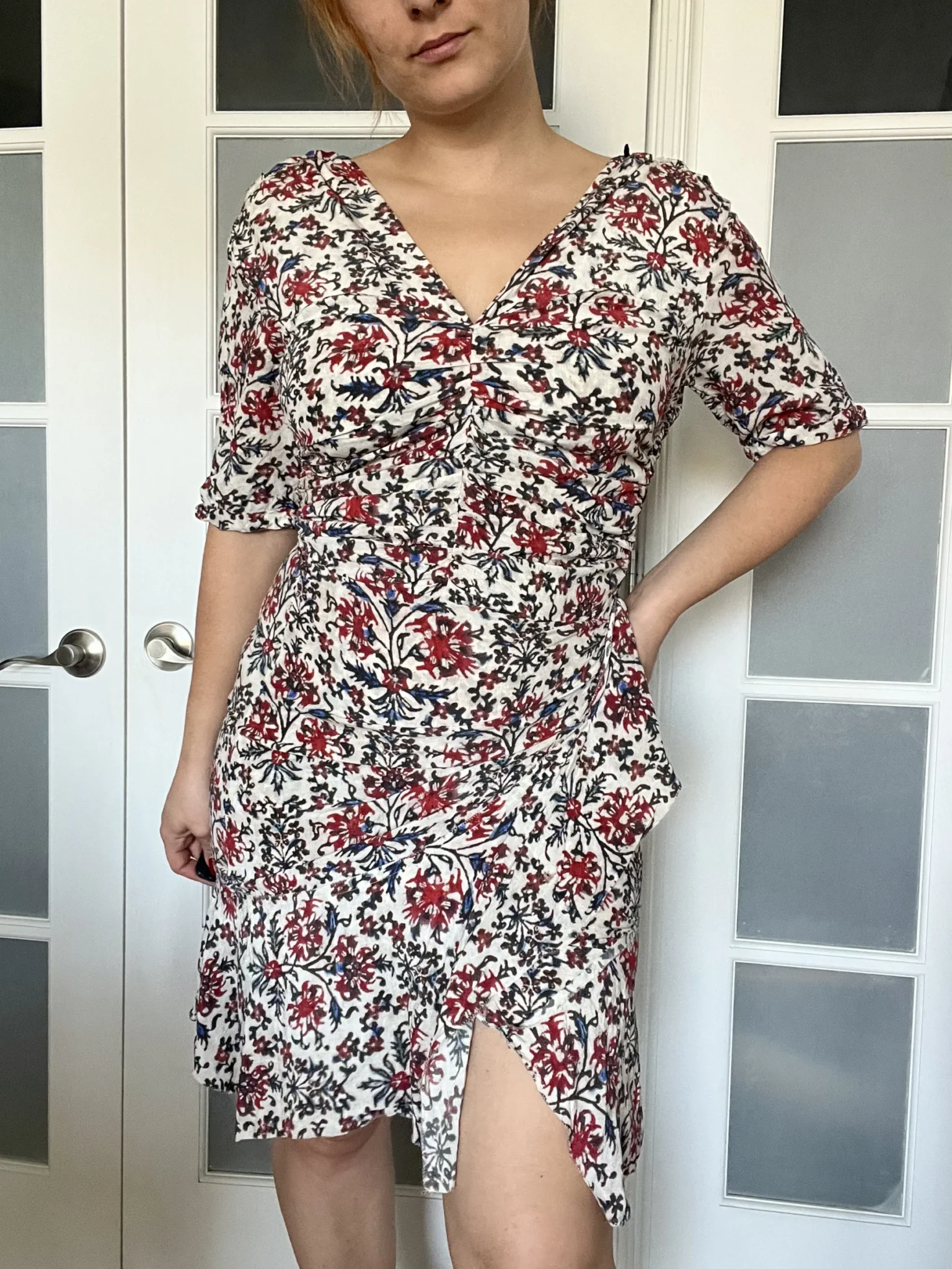 Image for Isabel Marrant size 40 white floral silk dress