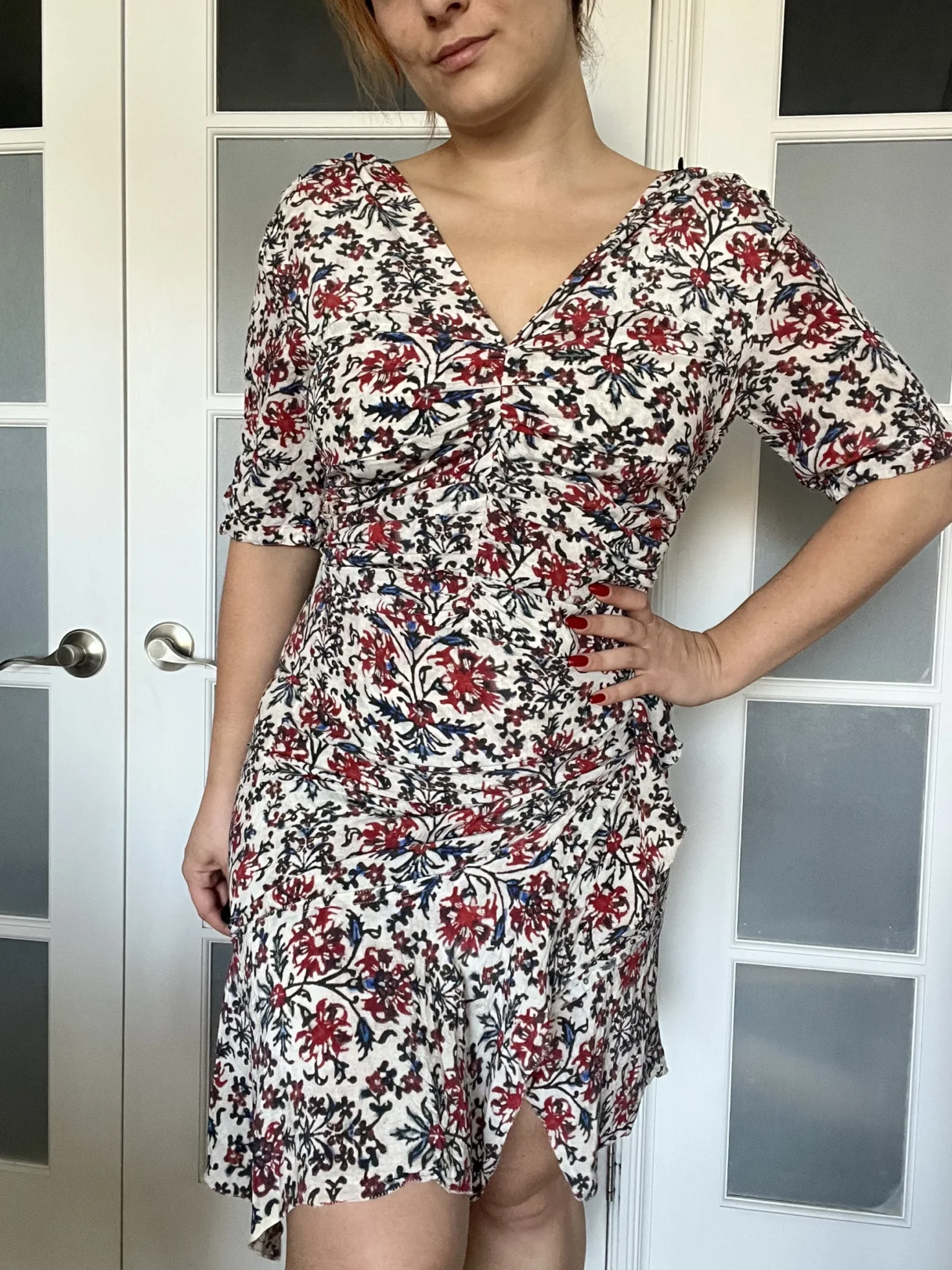 Image for Isabel Marrant size 40 white floral silk dress