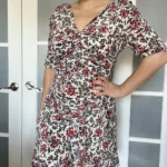 Thumbnail for Isabel Marrant size 40 white floral silk dress
