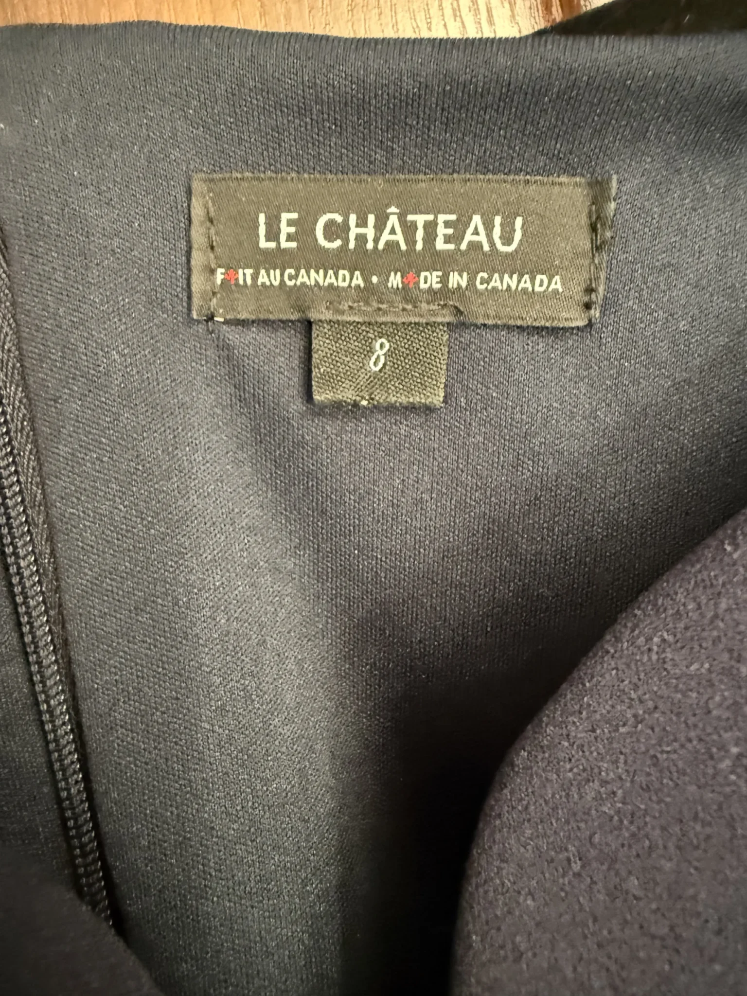 Image for Le Château navy blue cocktail dress with bare shoulders, size M, elegant wedding dress