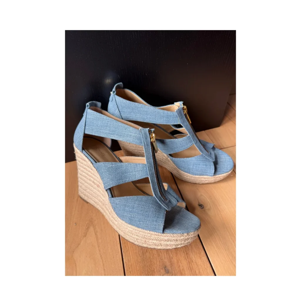 Featured image for Michael Kors wedge sandals in denim espadrilles size 9