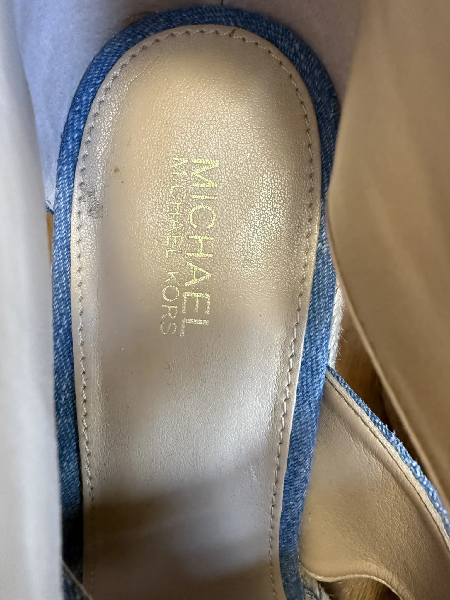 Image for Michael Kors wedge sandals in denim espadrilles size 9