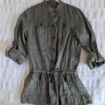Featured thumbnail for Khaki linen blouse