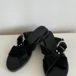 Thumbnail for Rag and Bone leather and suede sandals size 40 black
