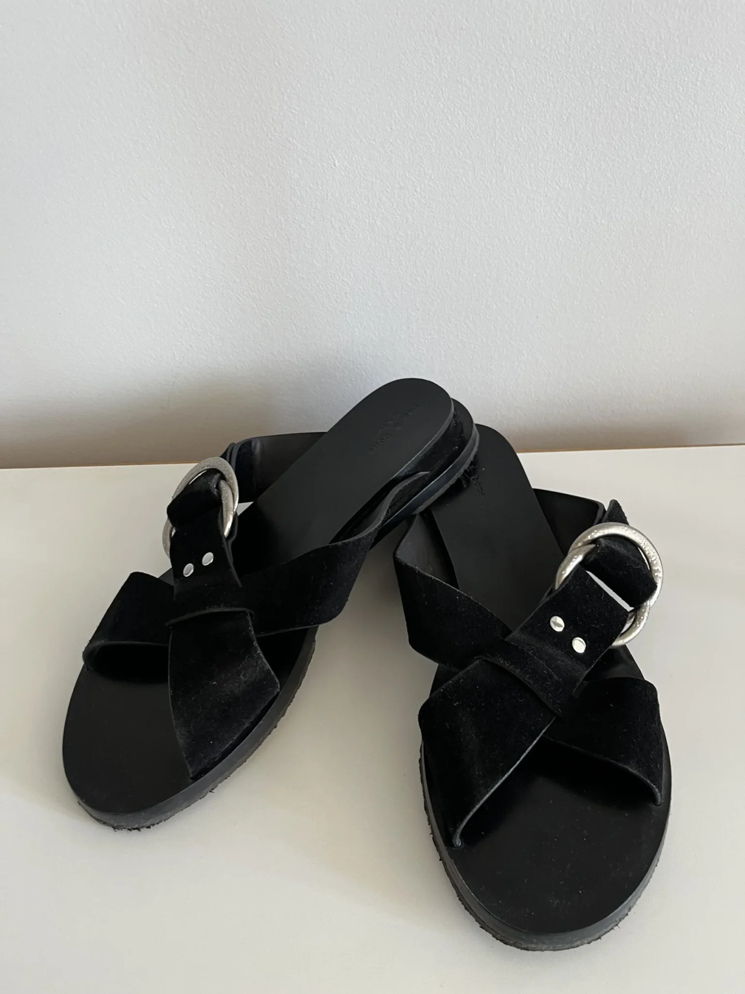 Image for Rag and Bone leather and suede sandals size 40 black