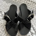 Thumbnail for Rag and Bone leather and suede sandals size 40 black