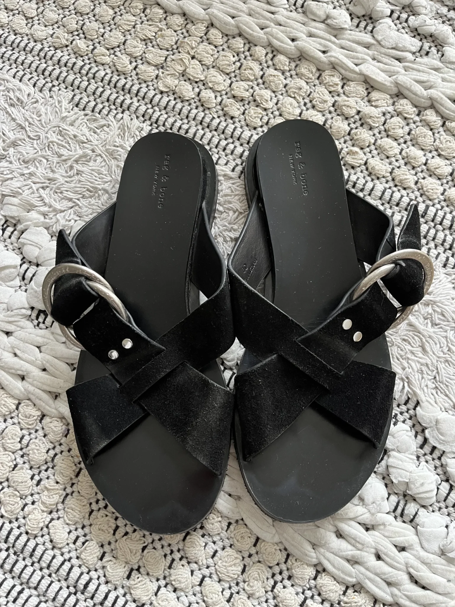 Image for Rag and Bone leather and suede sandals size 40 black