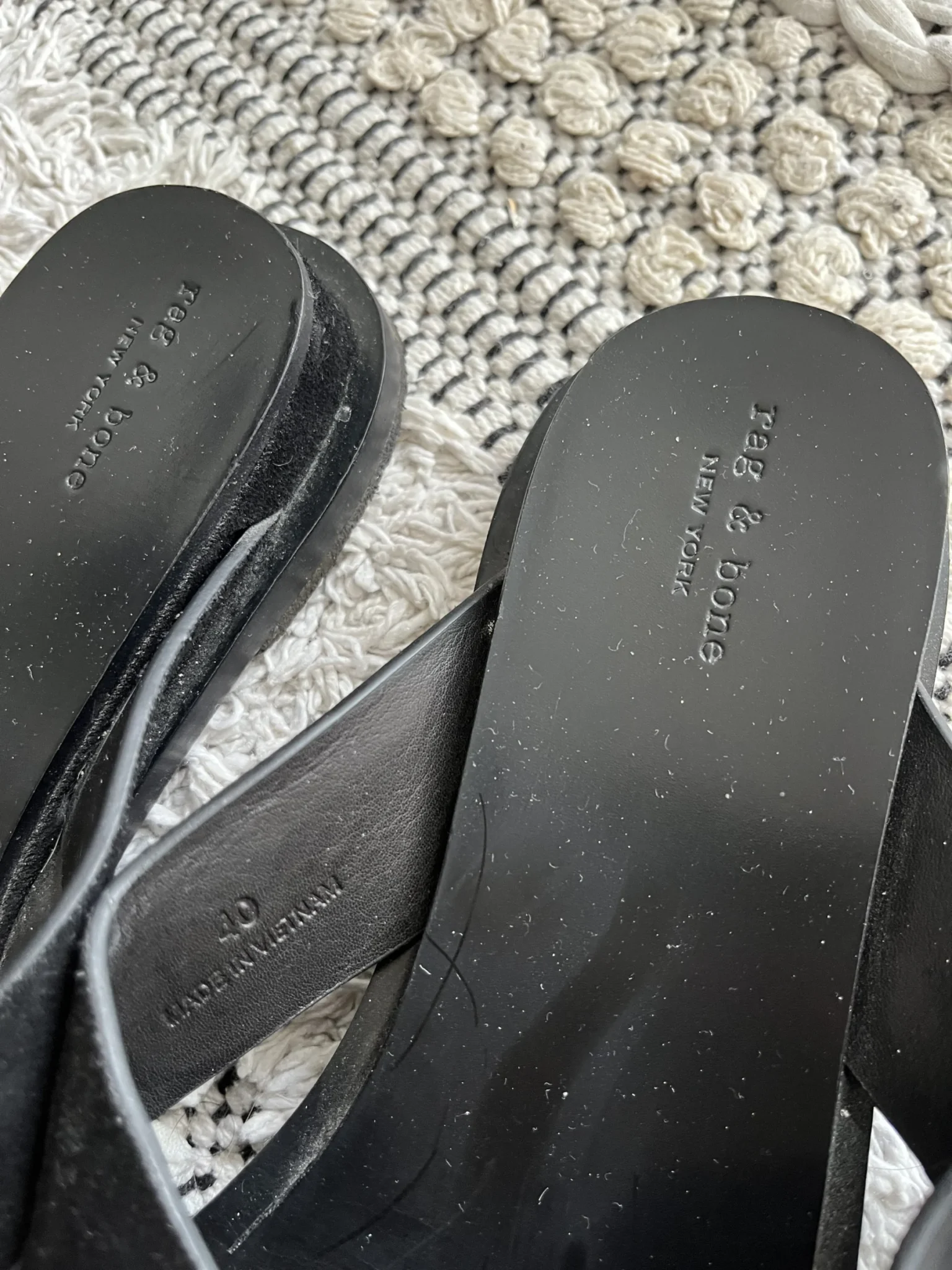 Image for Rag and Bone leather and suede sandals size 40 black