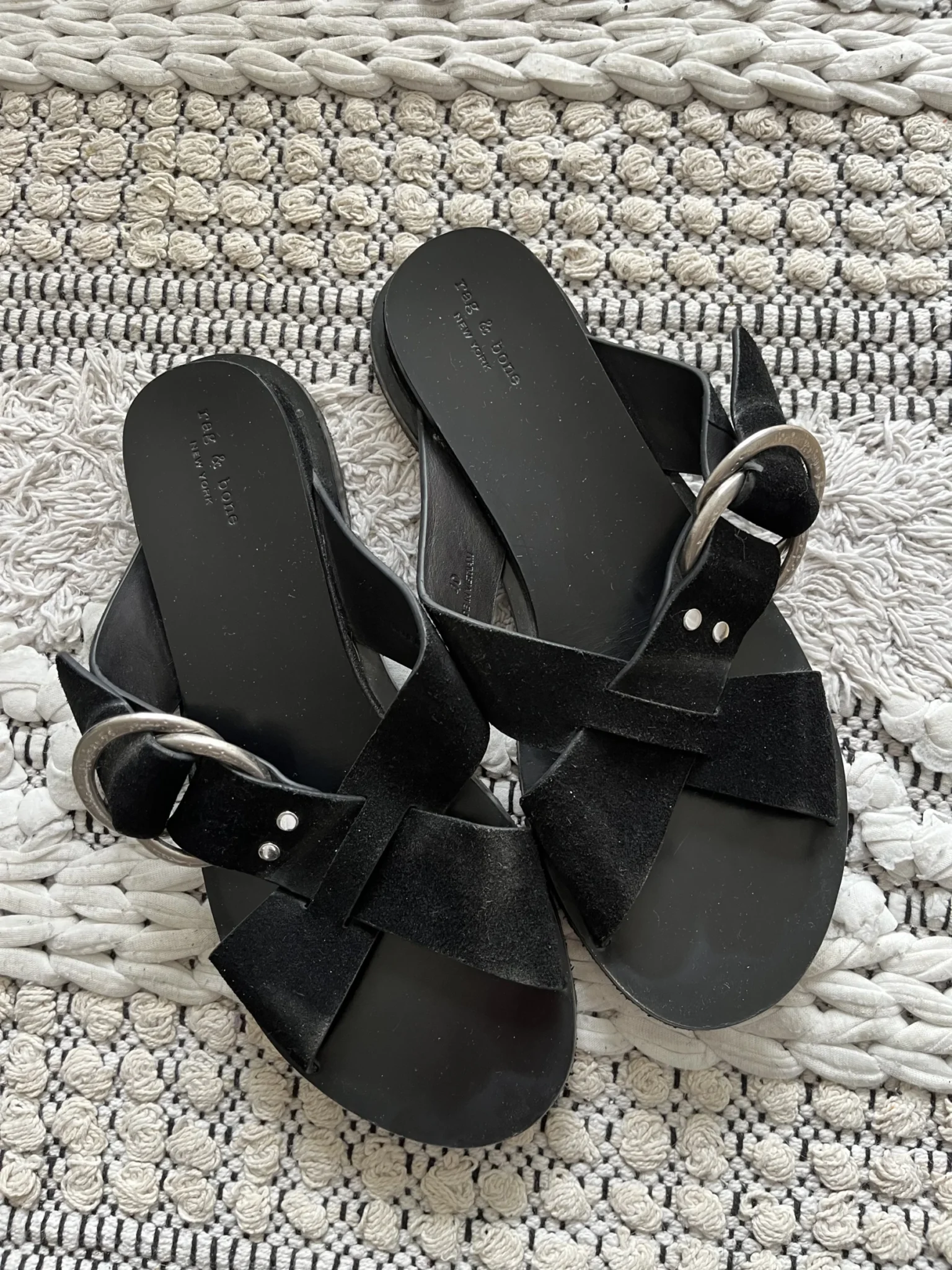Image for Rag and Bone leather and suede sandals size 40 black