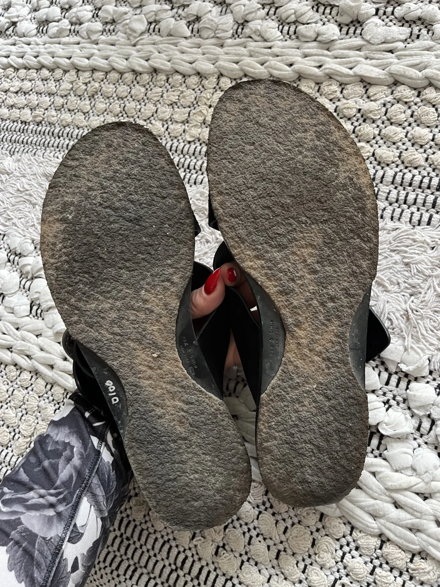 Image for Rag and Bone leather and suede sandals size 40 black
