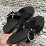 Thumbnail for Rag and Bone leather and suede sandals size 40 black