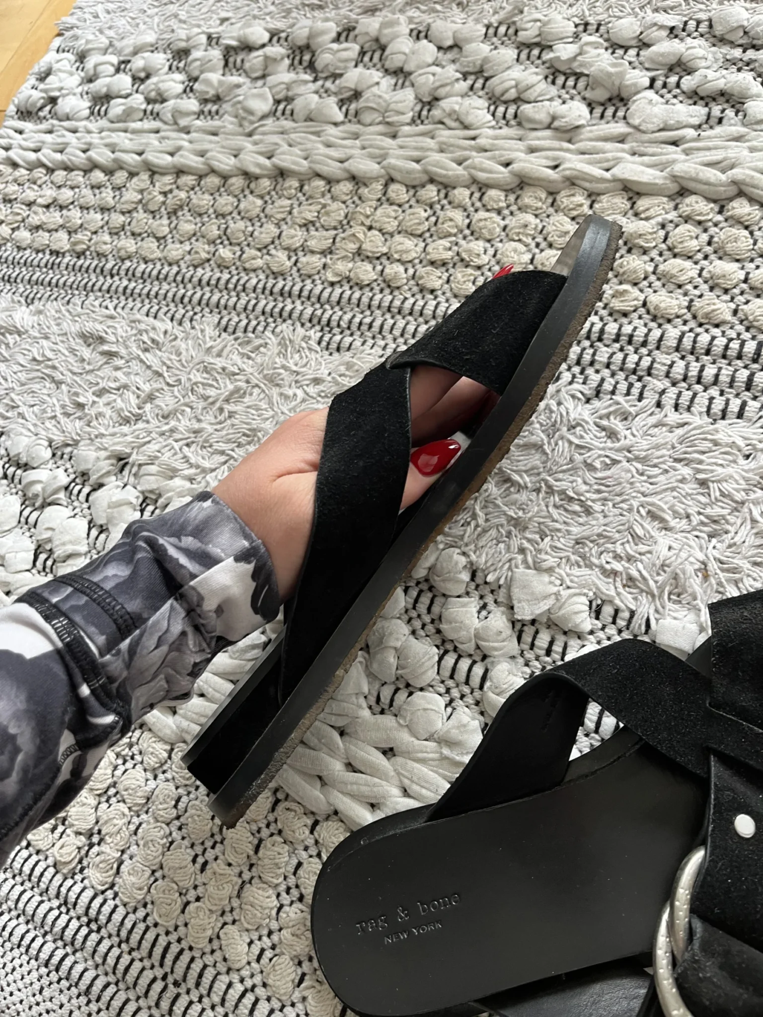 Image for Rag and Bone leather and suede sandals size 40 black