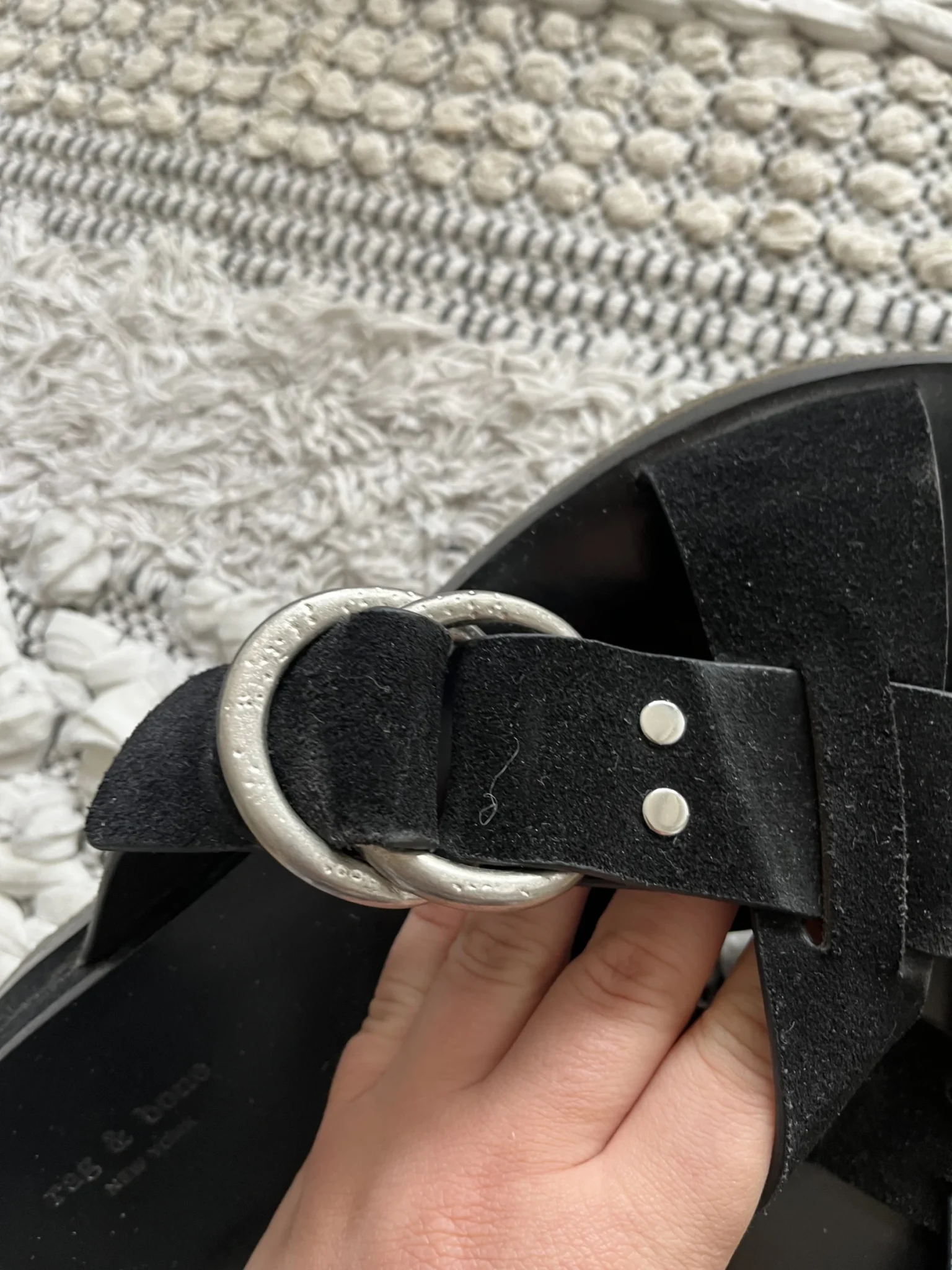 Image for Rag and Bone leather and suede sandals size 40 black