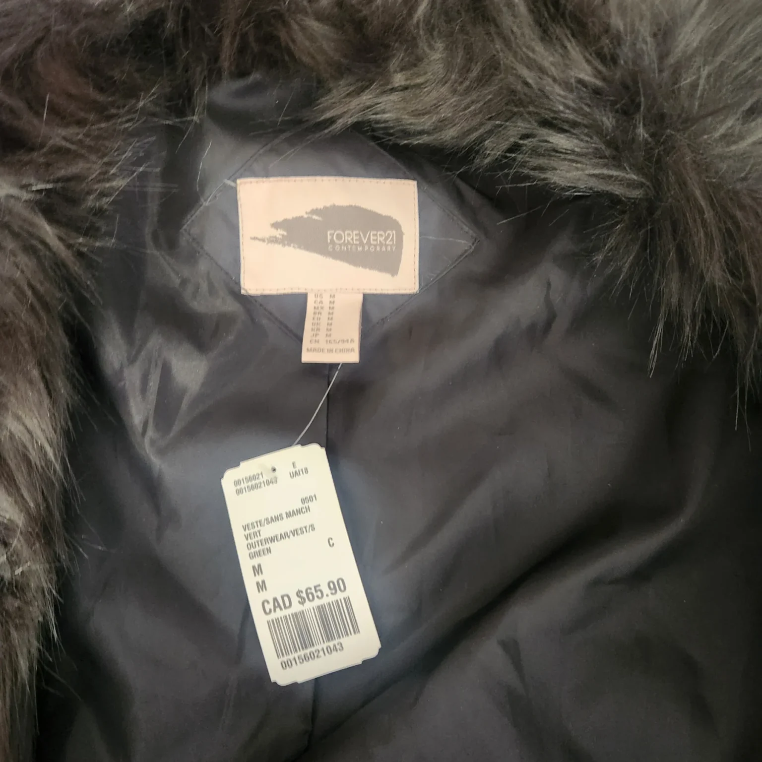 Image for Veste en simili-fourrure vert forêt
