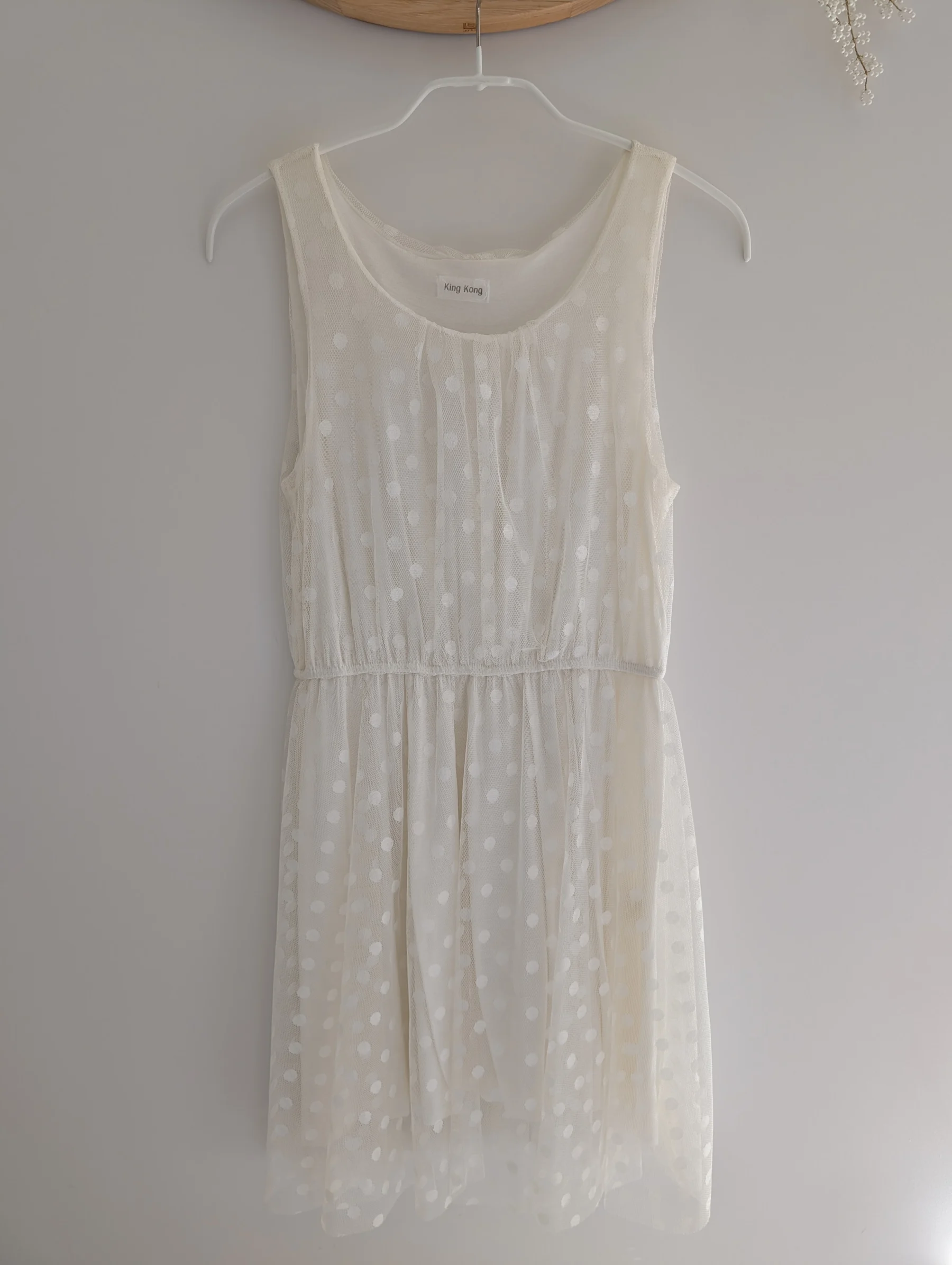 Robe tule ivoire à pois *Autre seconde main
