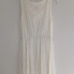 Thumbnail for Robe tule ivoire à pois