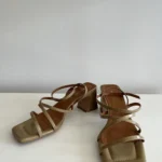 Featured thumbnail for Minelli sandals size 39 khaki brown leather excellent condition
