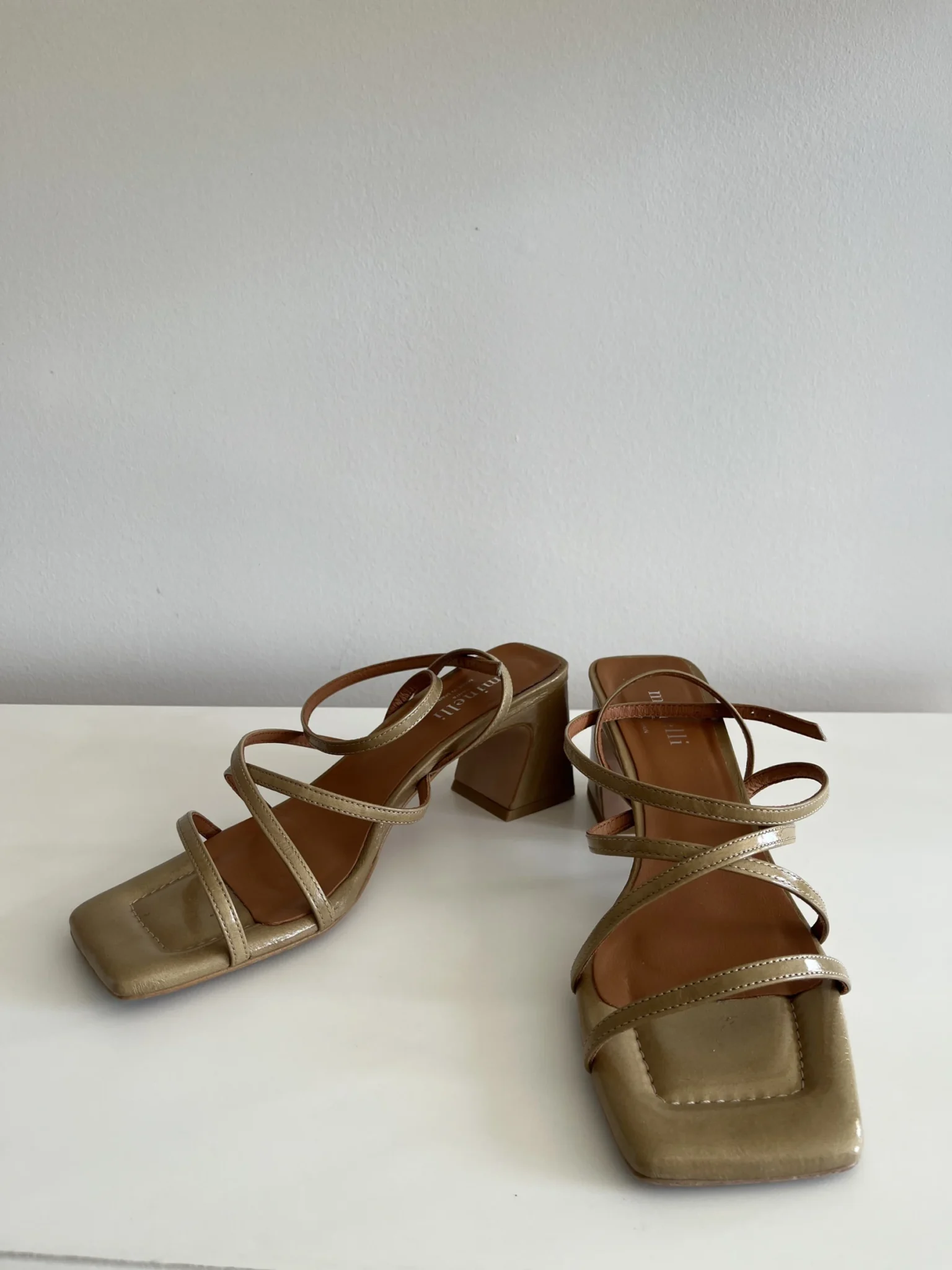 Featured image for Minelli sandals size 39 khaki brown leather excellent condition