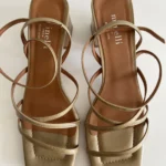 Thumbnail for Minelli sandals size 39 khaki brown leather excellent condition