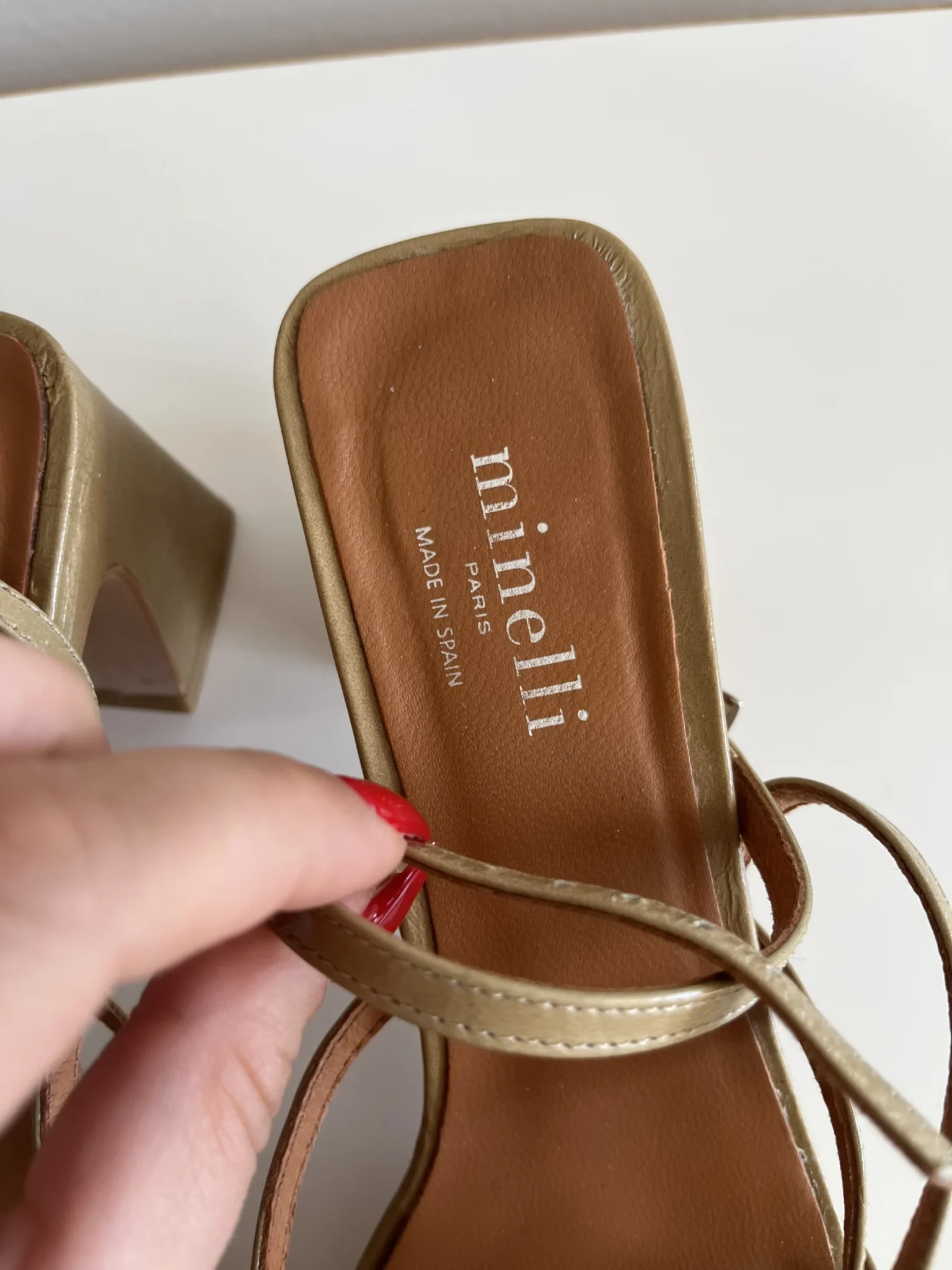 Image for Minelli sandals size 39 khaki brown leather excellent condition