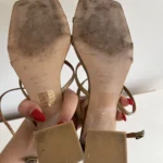 Thumbnail for Minelli sandals size 39 khaki brown leather excellent condition