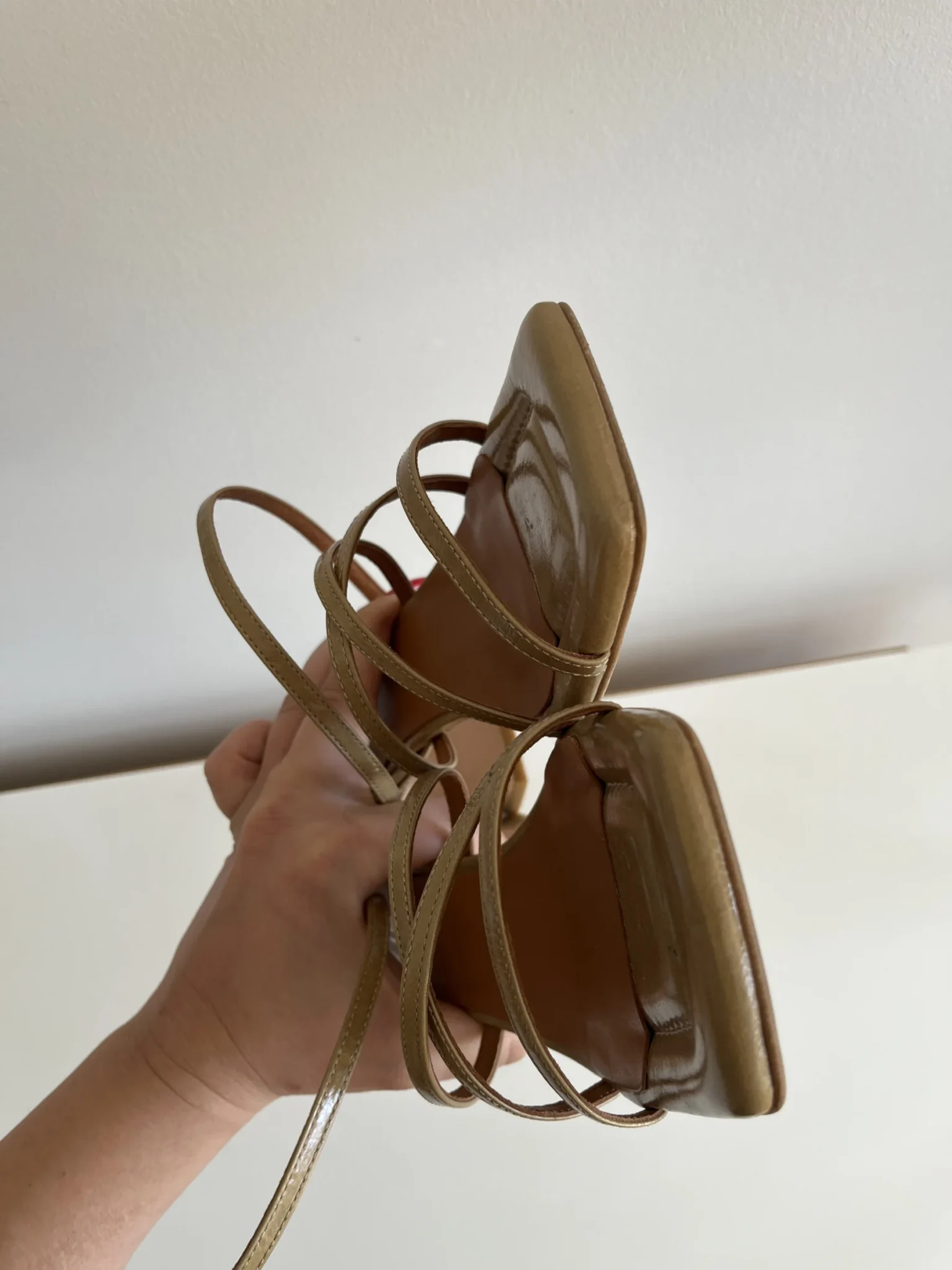 Image for Minelli sandals size 39 khaki brown leather excellent condition