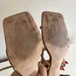 Thumbnail for Minelli sandals size 39 khaki brown leather excellent condition