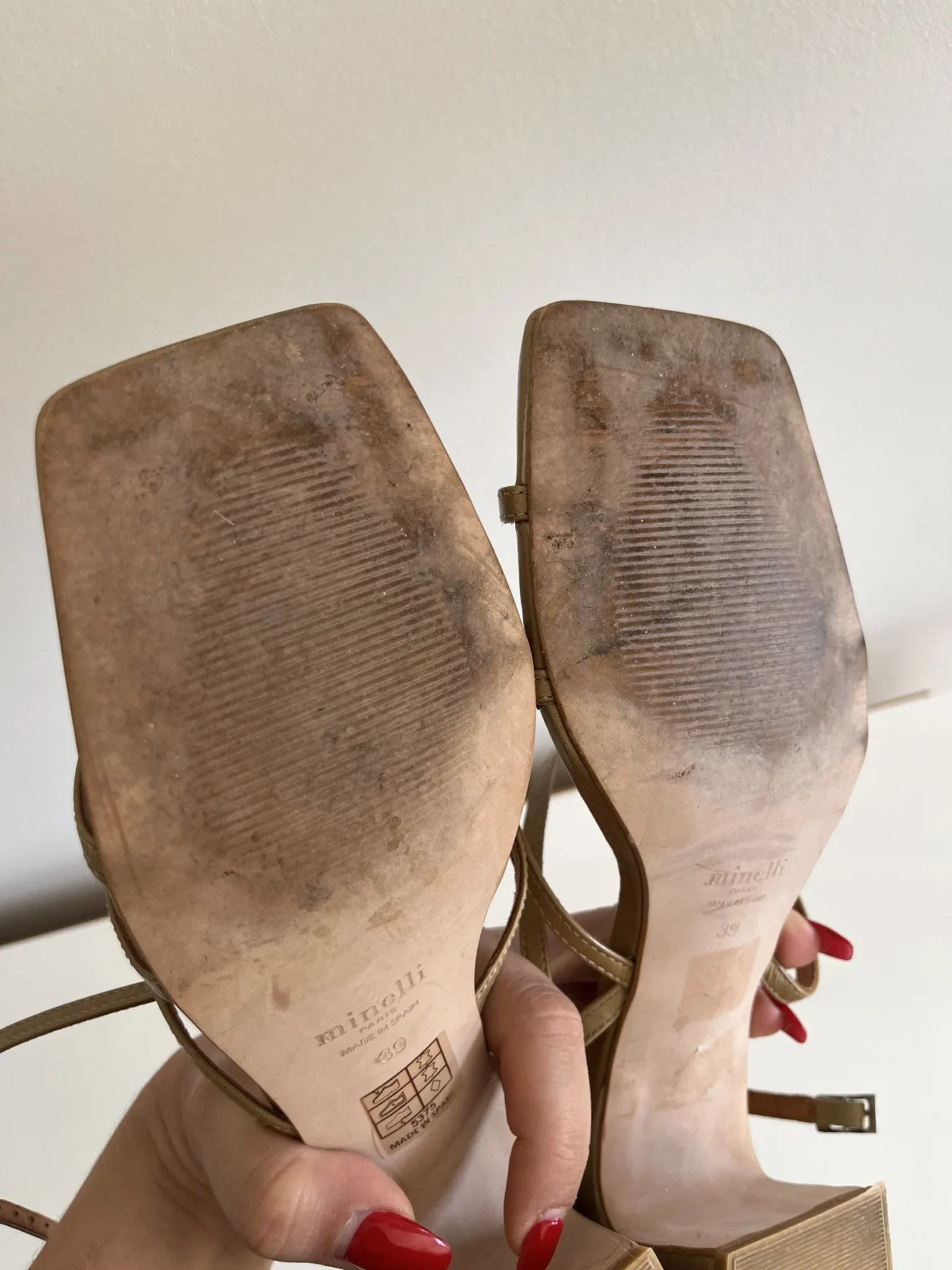 Image for Minelli sandals size 39 khaki brown leather excellent condition