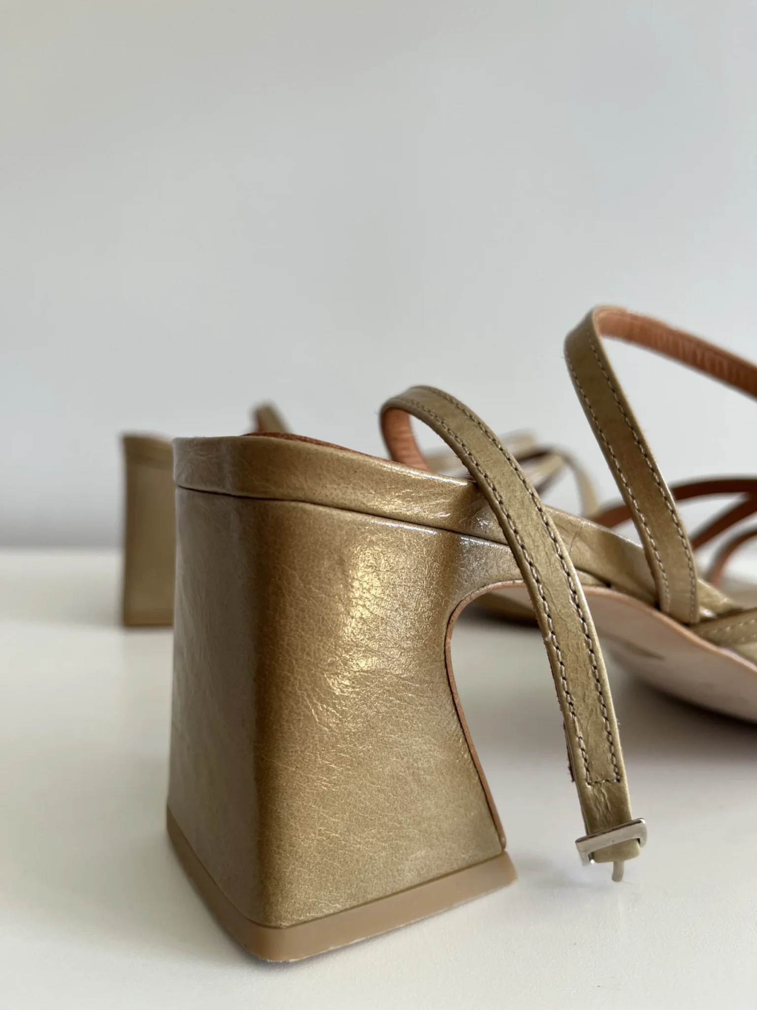Image for Minelli sandals size 39 khaki brown leather excellent condition