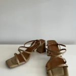 Thumbnail for Minelli sandals size 39 khaki brown leather excellent condition