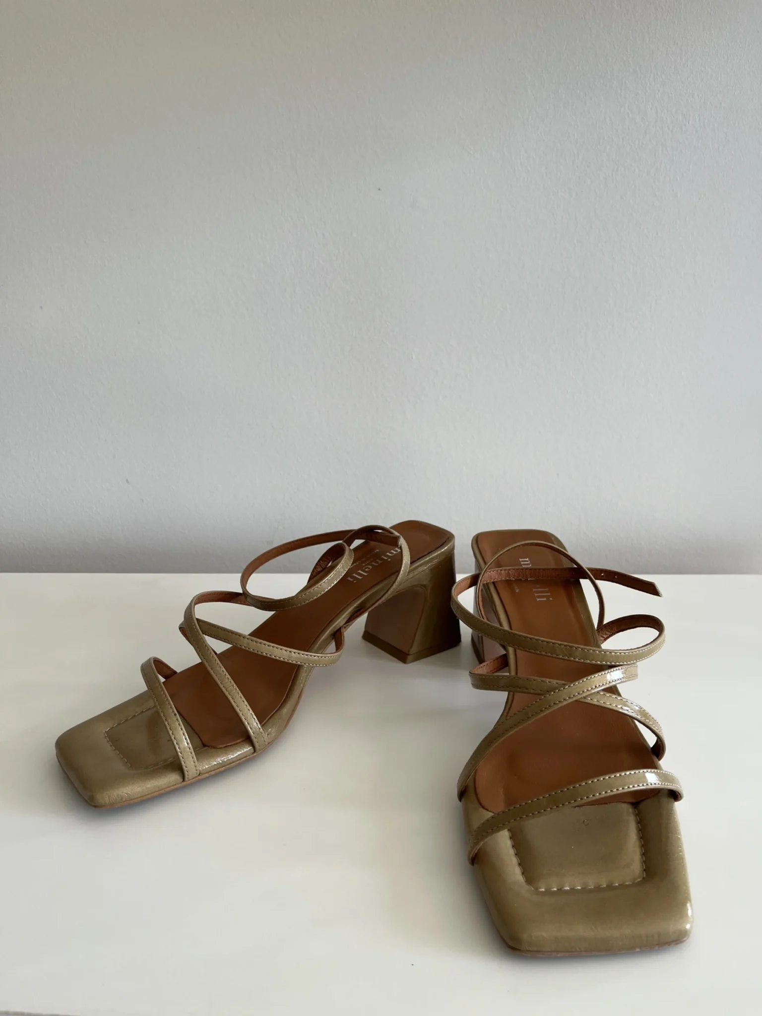 Image for Minelli sandals size 39 khaki brown leather excellent condition