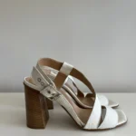 Featured thumbnail for Intervalle sandals size 40 off-white with wooden heels