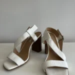 Thumbnail for Intervalle sandals size 40 off-white with wooden heels