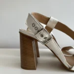 Thumbnail for Intervalle sandals size 40 off-white with wooden heels