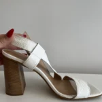 Thumbnail for Intervalle sandals size 40 off-white with wooden heels