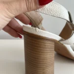 Thumbnail for Intervalle sandals size 40 off-white with wooden heels