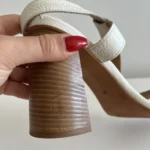 Thumbnail for Intervalle sandals size 40 off-white with wooden heels
