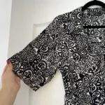 Thumbnail for Zara black patterned maxi dress size M in cotton with wide sleeves