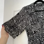 Thumbnail for Zara black patterned maxi dress size M in cotton with wide sleeves