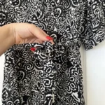 Thumbnail for Zara black patterned maxi dress size M in cotton with wide sleeves