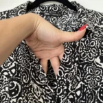 Thumbnail for Zara black patterned maxi dress size M in cotton with wide sleeves