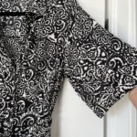 Thumbnail for Zara black patterned maxi dress size M in cotton with wide sleeves