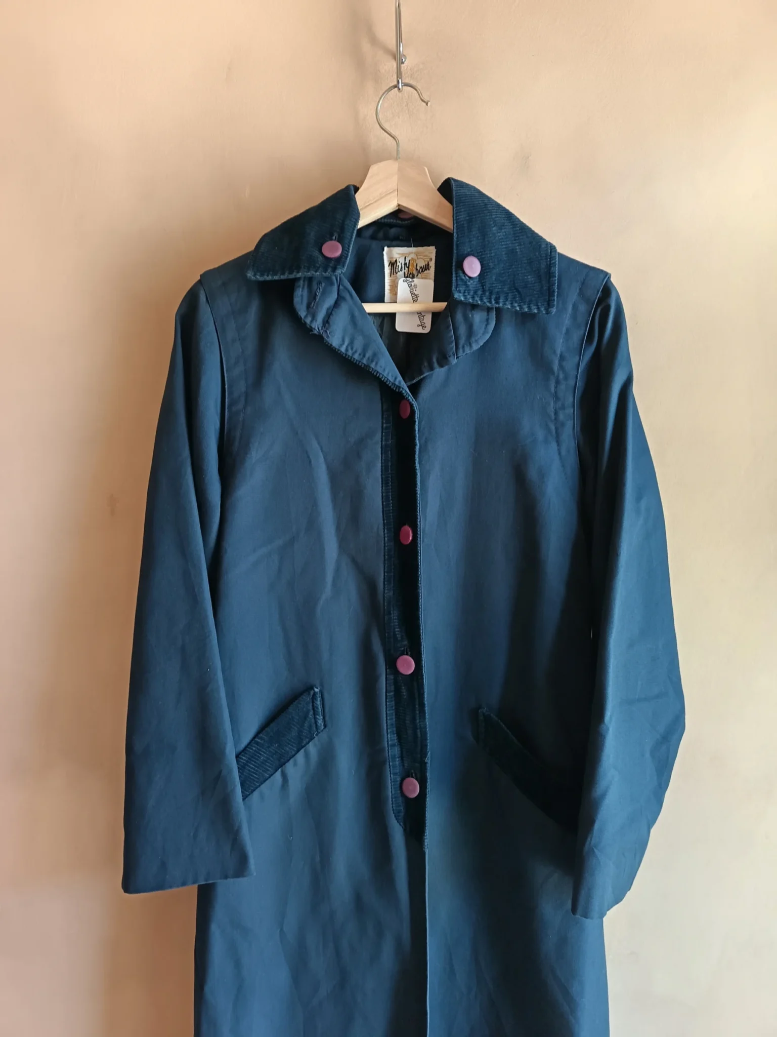 Image for Vintage navy blue trench coat