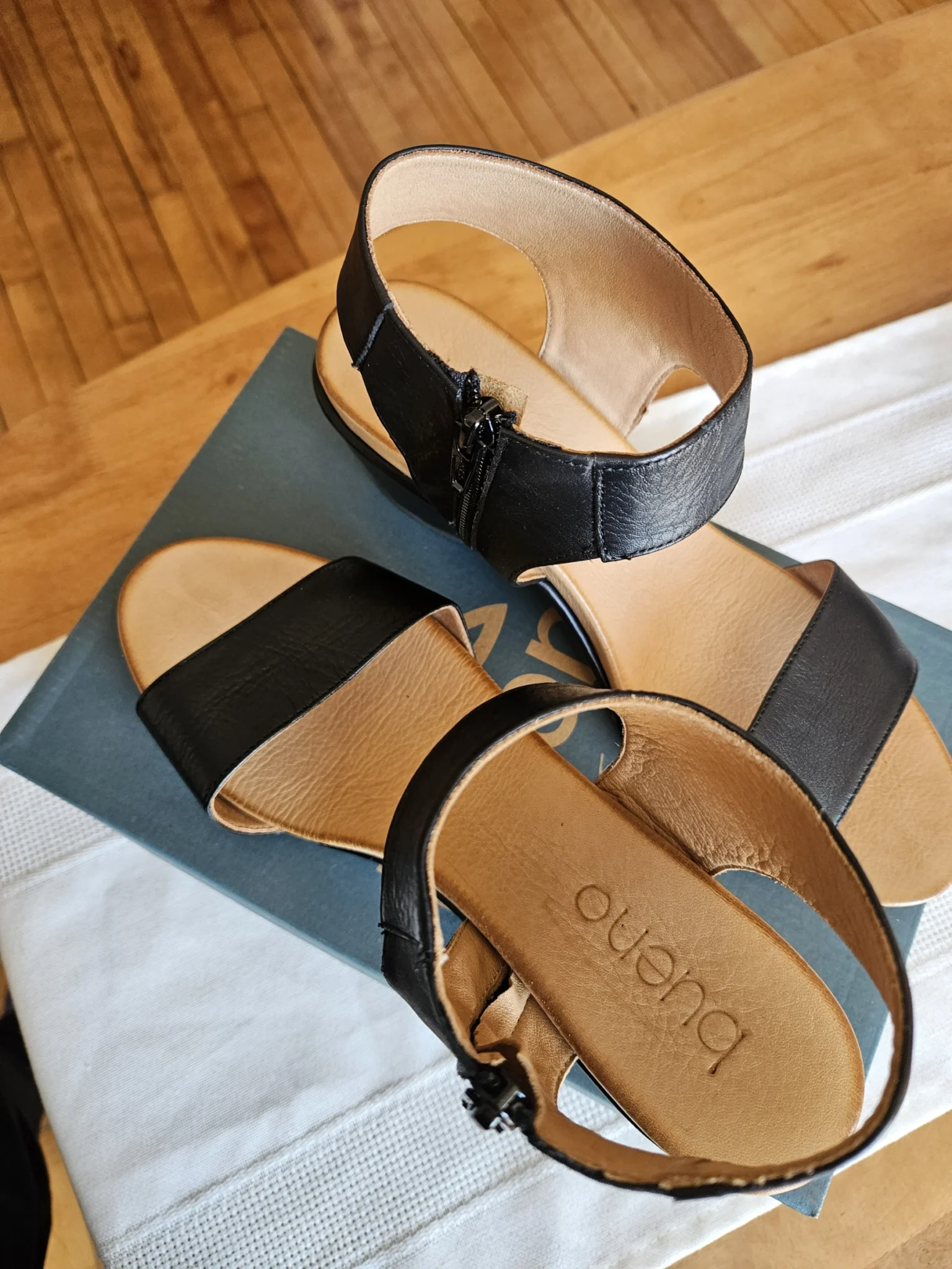 Image for Sandales en cuir à talon compensé (Bueno)